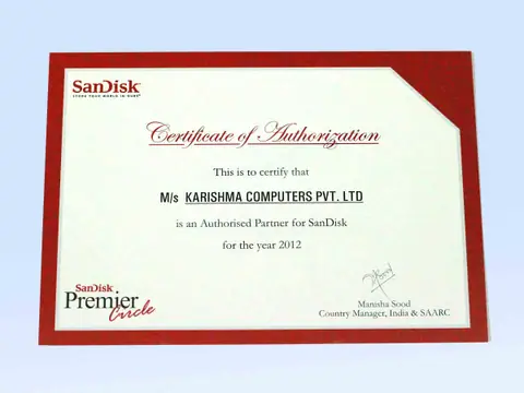 SanDisk Premier — Certificate of Authorization certificate