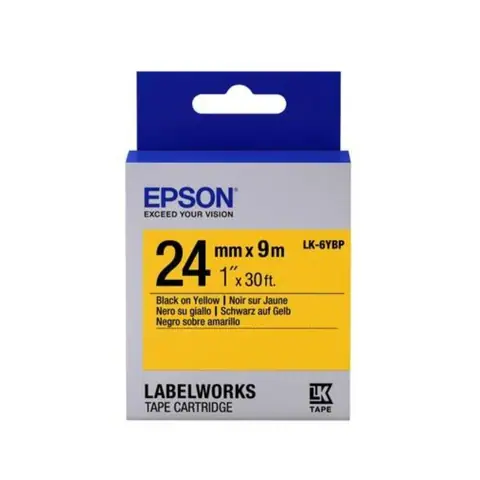 Epson Black on Yellow Tape 24 mm LK 6YBP