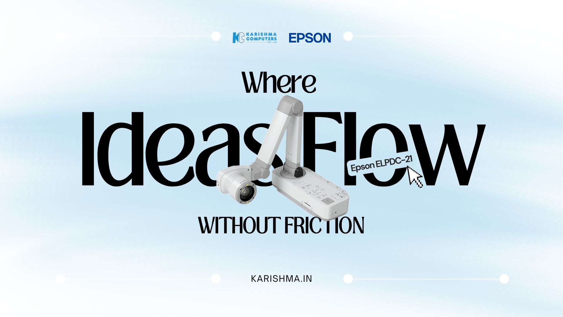 Epson ELPDC-21 document camera displaying architectural sketches during business presentation in Delhi NCR office