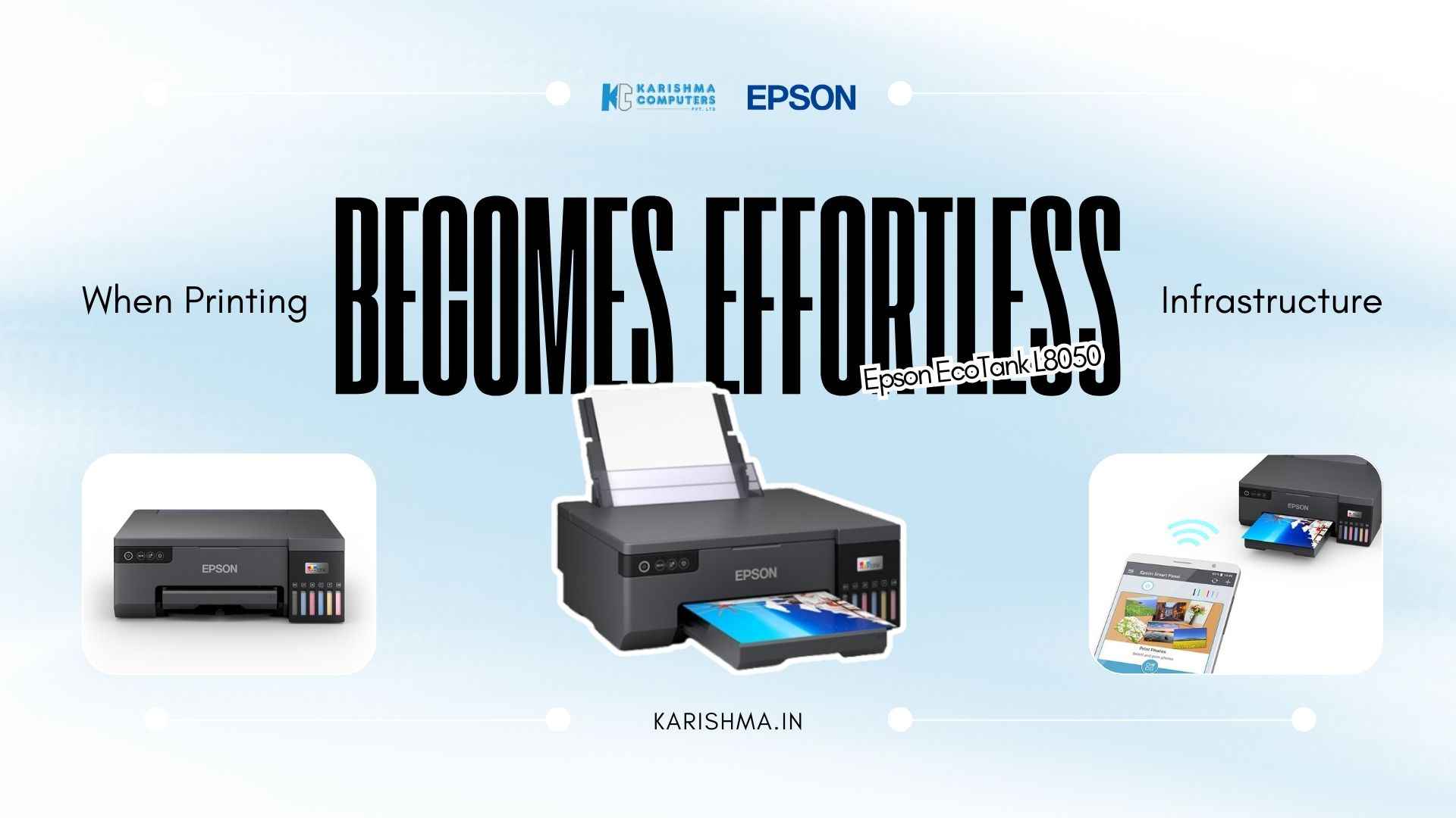 Epson EcoTank L8050 ultra-high-capacity ink tank printer for business high-volume color printing delivering 8000 pages per refill