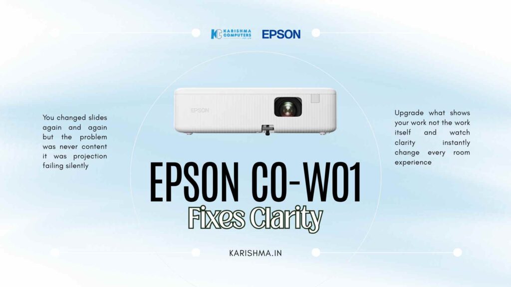 Epson CO-W01 WXGA projector installed in a Delhi NCR office meeting room
