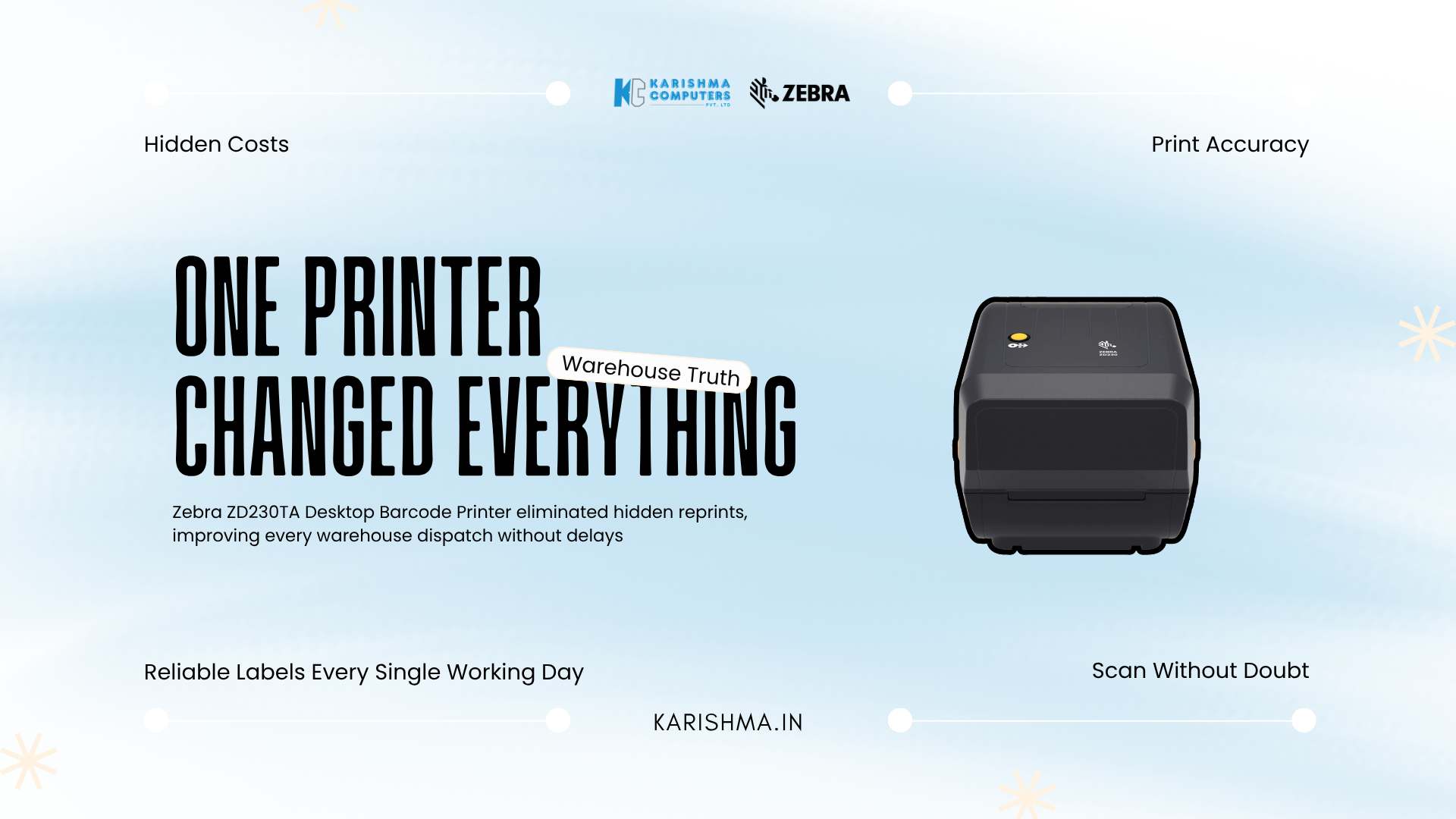 Blog 2 Zebra ZD230TA 203 dpi desktop barcode printer on a Delhi NCR warehouse dispatch counter