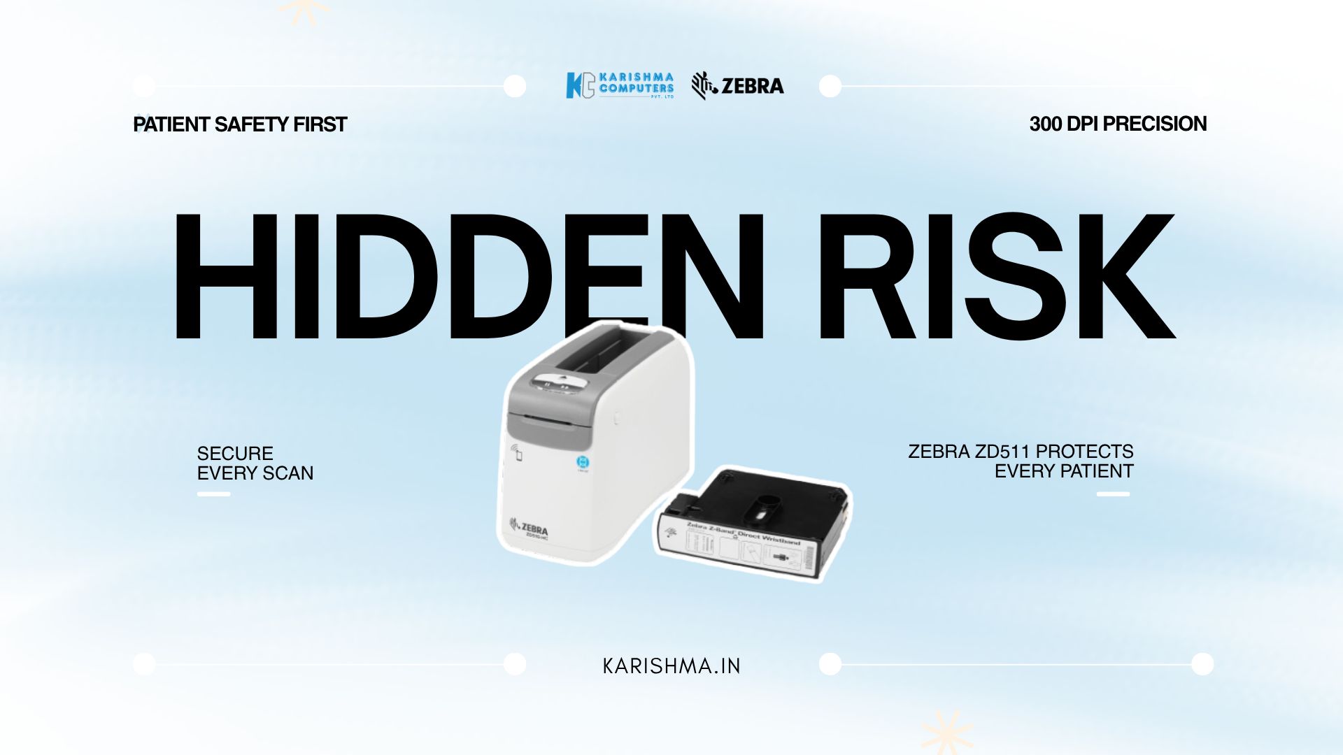 Blog 4 Zebra ZD511 300 dpi wristband printer at a Delhi NCR hospital admissions desk