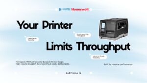Honeywell PM45A 203 dpi industrial barcode printer on a Delhi NCR distribution centre line