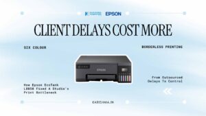 Epson EcoTank L8050 photo printer used in a Delhi NCR photography studio
