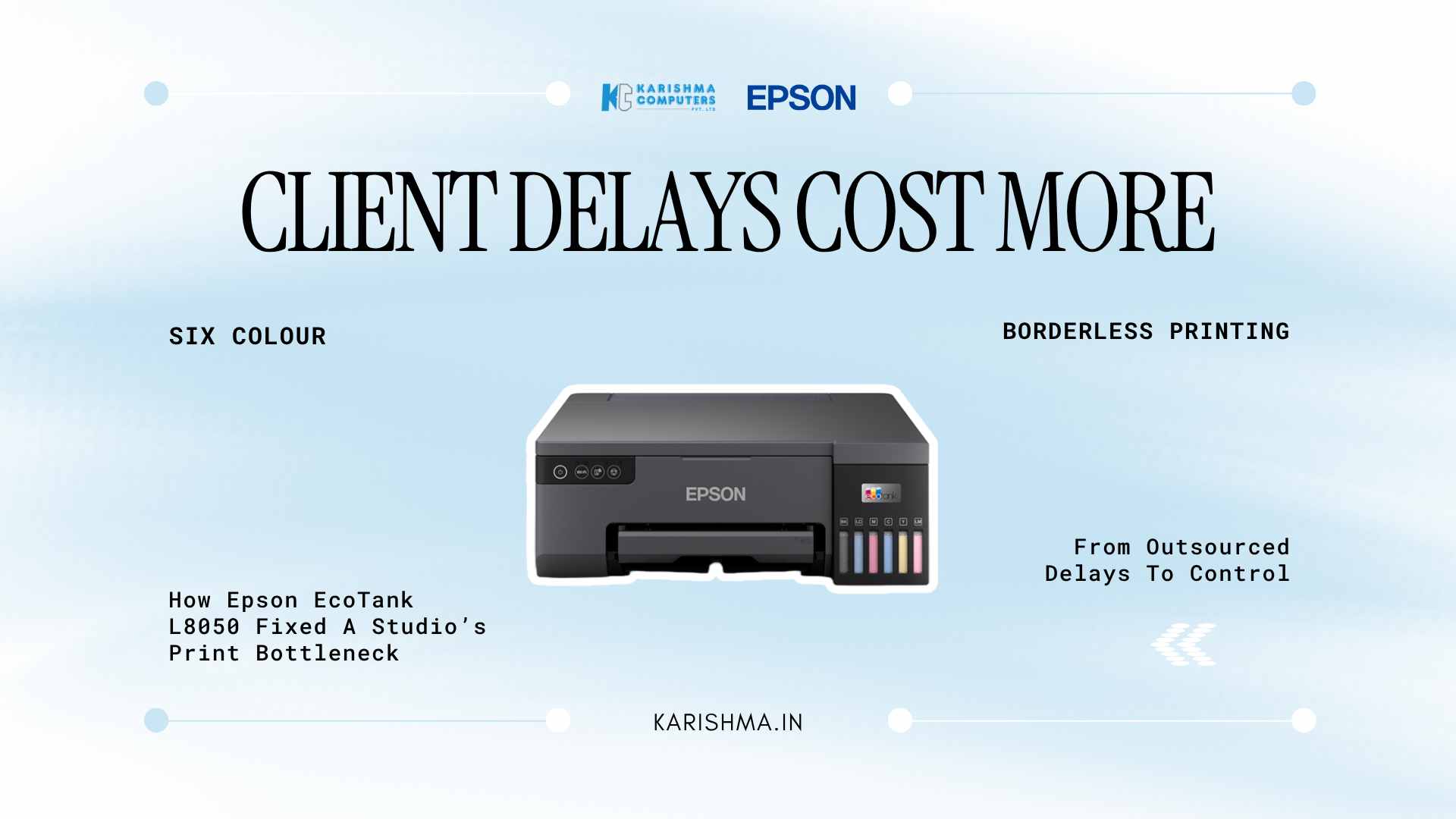 Epson EcoTank L8050 photo printer used in a Delhi NCR photography studio
